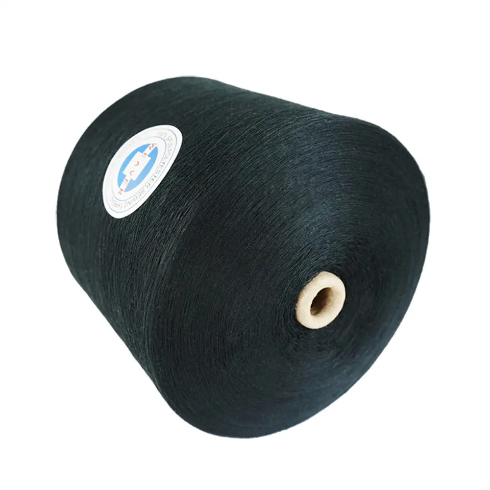100% spun polyester black color sewing thread 44/2