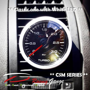 Manomètres de suralimentation turbo mécaniques 52 mm 3 BAR avec LED blanche pour automobile - Product Image 2