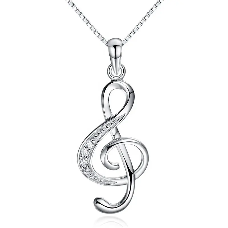 Fashion Rhinestone Beautiful Flower Necklace Snowflake Music Mark Jewelry Gift Valentine's Day Necklace Pendant Charm