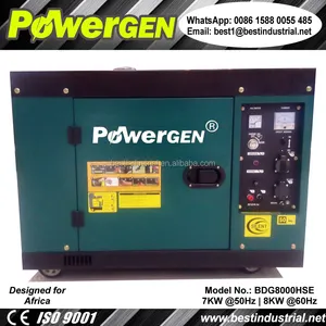 ¡Nuevo diseño! POWERGEN-generador diésel portátil monofásico, silencioso, tipo carcasa, 8KW 60Hz