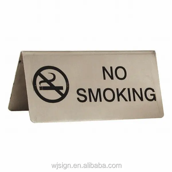 Hochwertige billige Warnung Benutzer definierte Edelstahl Nichtraucher Zeichen für Schreibtisch