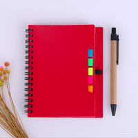 A5 A6 Spiral Kraft Notizbuch mit Stift Haft notizen Marker Farbige Lasche Flaggen Hardcover Logo Custom ized Pocket Notepad Notizbuch