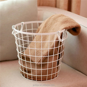 Fabbrica Custom Design rotondo in filo di ferro <span class=keywords><strong>cesto</strong></span> per la biancheria casa cesti per vestiti per uso domestico - Product Image 4