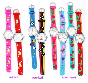 Jam Tangan Analog Anak, Jam Tangan Analog Anak Kartun 3D Cantik Tali Karet untuk Anak Laki-laki dan Perempuan