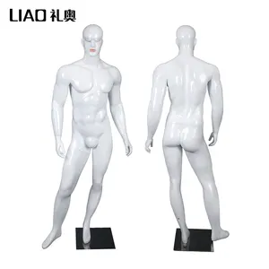 Plus Size White Color Fiberglass Mannequin masculino stand Fábrica fornecimento compõem homens manequim