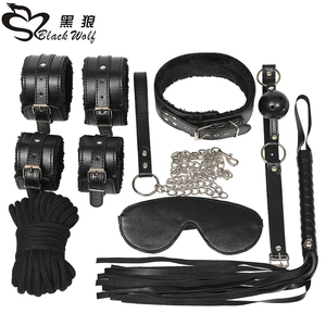 Lobo Negro Traje de cuero de la marca japonesa de China adultos BDSM Gear Kit Car restricciones conjunto cuello la cuerda bondag - Product Image 1