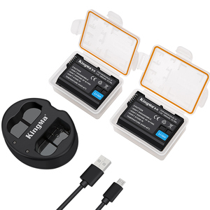 KingMa 2 pièces <span class=keywords><strong>Batterie</strong></span> Li-ion de remplacement 1960mAh pour <span class=keywords><strong>Nikon</strong></span> EN-EL15 et <span class=keywords><strong>chargeur</strong></span> double Micro USB, pour <span class=keywords><strong>Nikon</strong></span> <span class=keywords><strong>D800</strong></span> <span class=keywords><strong>D800</strong></span> - Product Image 1