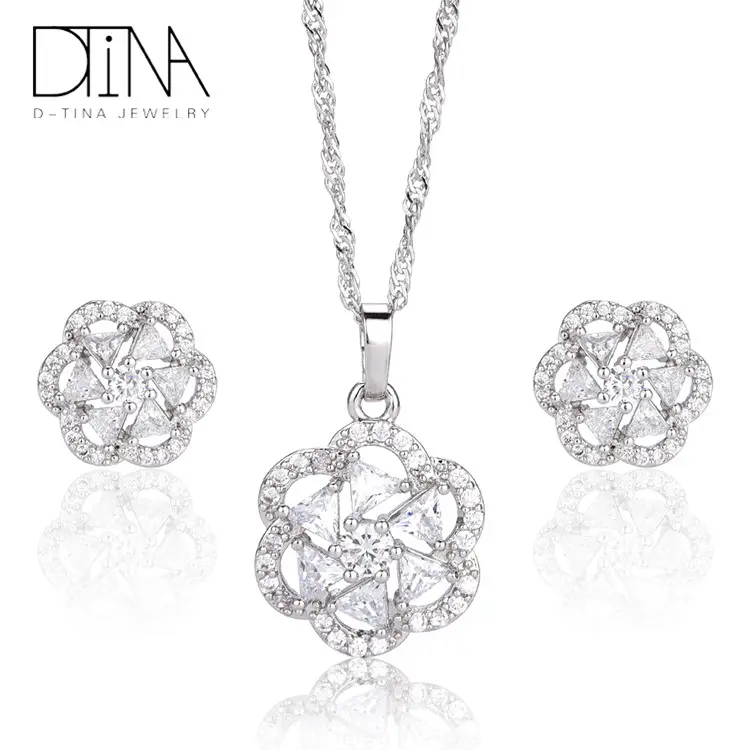 DTINA Pure Geplatineerd Diamond Clear Gemstone Zirconia Sieraden Sets