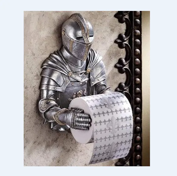 Toilet Paper Holders Roll Custom Medieval statue Knight To Remember Gothic Bathroom Decor