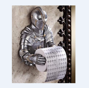 Support de papier toilette en rouleau, statue médiéval personnalisée, chevalier pour se souvenir, décor de salle de bains gothique