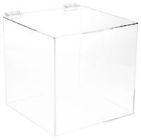 Petites boîtes d'exposition transparents en acrylique/verre/plastique, pièces, avec serrure, vente en gros