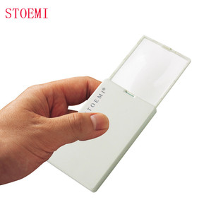STOEMI 7841 3X Pull-Out Nhựa Cầm Tay Mini <span class=keywords><strong>Pocket</strong></span> LED Thắp Sáng Kính Lúp Kính Lúp - Product Image 2