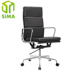 Emes luxury soft black leather pad director chair rotating de bureau - Product Image 1