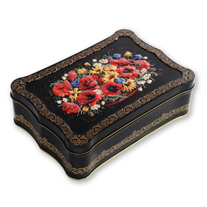 Tùy chỉnh in hình chữ nhật đồ trang sức cổ điển <span class=keywords><strong>tin</strong></span> trường hợp với dập nổi thiết kế logo trên nắp trang trí quà Tặng lưu trữ kim loại hộp thiếc - Product Image 1