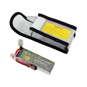 आर सी उत्पादों 64mmX50mmX125mm लाइपो सुरक्षित आग प्रतिरोधी चार्ज बैग