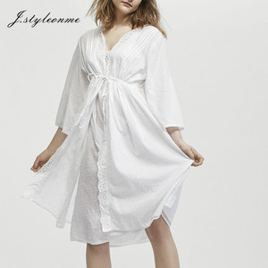 Al por mayor bordada de <span class=keywords><strong>manga</strong></span> larga dormir robe mujeres - Product Image 1
