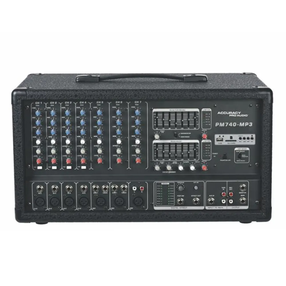 Mixer Video Audio Daya Profesional PM740A-MP3N