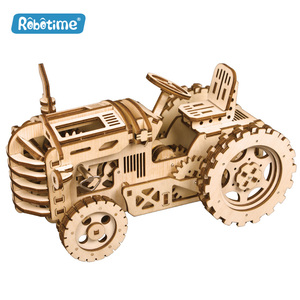 Jouet éducatif en <span class=keywords><strong>bois</strong></span> 3D certifié CPC Robotime <span class=keywords><strong>Rokr</strong></span> LK401, modèle de tracteur, puzzle à assembler pour enfants - Product Image 1