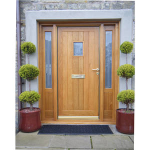 Porta principal, grelha, design de vidro, porta de madeira sólida, porta exterior, porta de madeira - Product Image 5