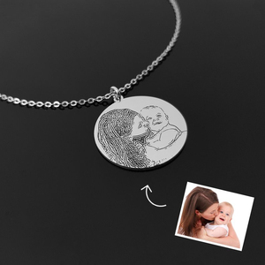 laser engraved photo necklace 