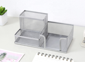 Metal Mesh Office Desk <span class=keywords><strong>Organizer</strong></span> con 3 Scomparti per le Penne, Memo, Clip. - Product Image 4