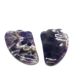 Natürliches Amethyst <span class=keywords><strong>Gua</strong></span> <span class=keywords><strong>Sha</strong></span> Brett für Gesicht, Hals und Rücken Lila Stein Massage-Werkzeug zur Schmerzlinderung und Entgiftung Bestseller - Product Image 6