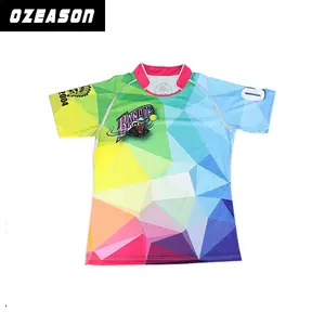 Jersey rugbi kustom baju pakaian sepak bola desain tim rugby Anda sendiri jersey