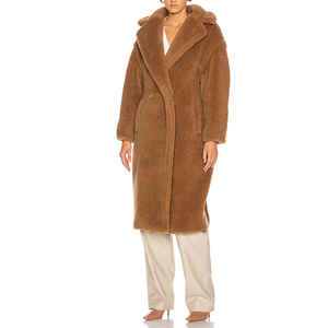 2020 nuovo Arrivo Elegante <span class=keywords><strong>Cammello</strong></span> di Inverno di Peluche della Pelliccia Del Faux Del Risvolto Del Collare <span class=keywords><strong>Lungo</strong></span> <span class=keywords><strong>Cappotto</strong></span> Delle Donne - Product Image 2