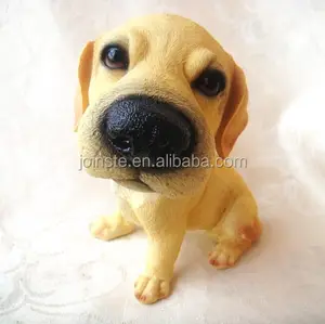 Hand Painted Resin Gift Pet Lovers Yellow Lab Figurine, Lab dog Figurine Statue, Pet statues