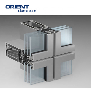 نظام حائطي من زجاج الألومنيوم, نظام حائطي من زجاج الألومنيوم بتصميم مُقسّى مصقول ، حاجز حائطي كبير الحجم للواجهة ، للمباني الشاهقة - Product Image 3