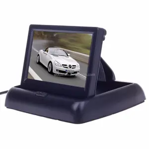 Sistema de 4.3 Polegadas TFT LCD Dobrável Retrovisor de Segurança do carro Tela do Monitor a Cores para Backup de Estacionamento Câmera e Reprodução De Vídeo