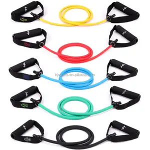 Fitness geräte Natur latex Tube Resistance Band mit Schaumstoff griff