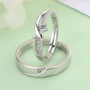 Sunstar Classic Wedding Engagement Promise Rhodium Plated Pave Setting 925 <strong>Sterling</strong> <strong>Silver</strong> Couple <strong>Ring</strong> <strong>Set</strong> - Product Image 6