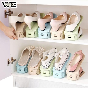 Home <strong>Shoe</strong> Rack Display Folding Double Layer Space-saving Plastic <strong>Shoe</strong> <strong>Shelf</strong> Organizer <strong>Storage</strong> - Product Image 1