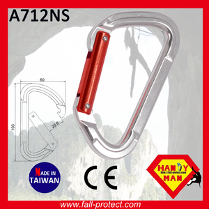 Taiwan Certificated with CE 23KN With Straight Gate Aluminum Carabiner - Product Image 4