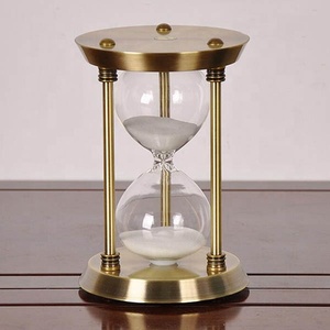 Custom Brass Antique Hourglass 15 Minutes Sand Timer End Of Year Gift