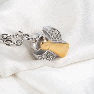 Marlary Cremazione Dei Monili 18K Oro Placcato In Acciaio Inox Elegante Angelo Urna Del Pendente Della Collana - Product Image 4