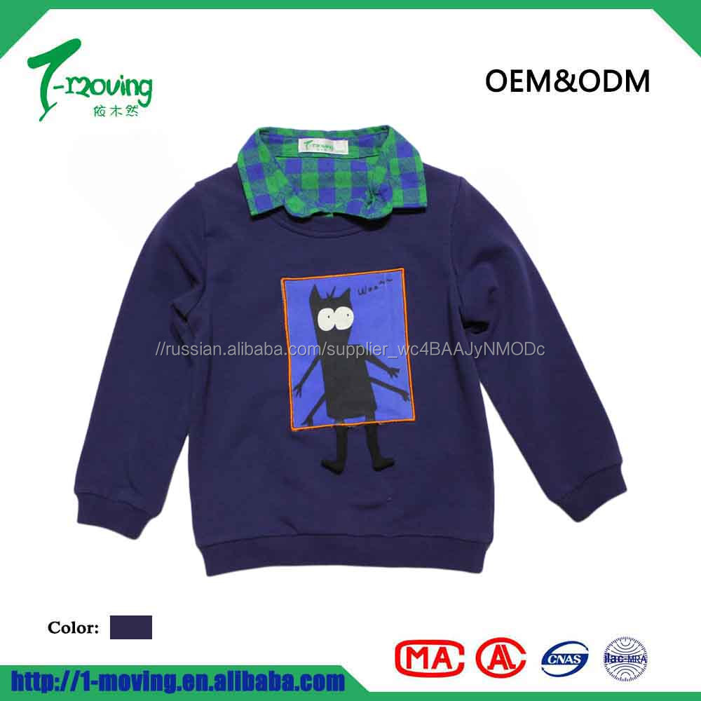 высококачественных милый маленький мальчик поло воротник свитера поддельные воротник конструкция мягкая Повседневная рубашка в д