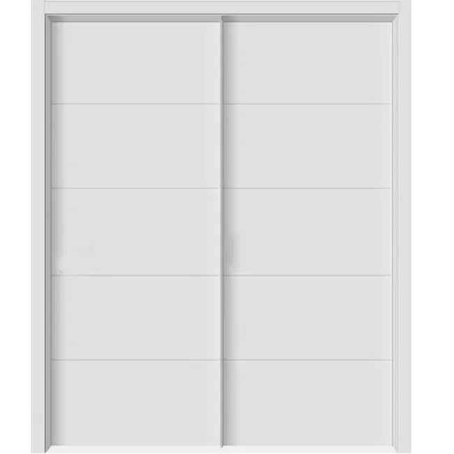 Kangton-puerta corredera de doble puerta, laca de núcleo hueco de diseño moderno, preacabado, puerta Interior de madera/puerta de armario