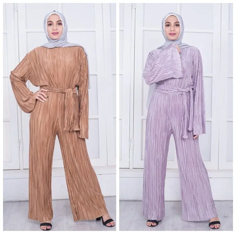 Chinesische Hersteller Nahen Osten Modische Plissee Abaya Und Jilbab Formale Für Frauen Schwarz Mesh Overalls