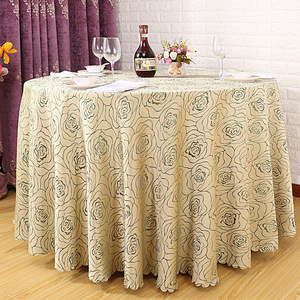 600411 Charmcci Serviettes de table <span class=keywords><strong>en</strong></span> polyester avec dentelle pour mariage, nappe de table Yiwu brodée de fleurs de pivoine, or rose - Product Image 4