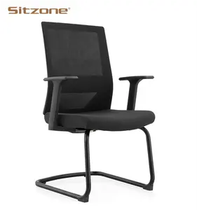 Cheap price mesh back meeting conference office visitor chair with black painted sled base