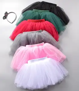 Fantasia de dança para meninas, atacado, cor sólida, vestido tutu de balé para meninas