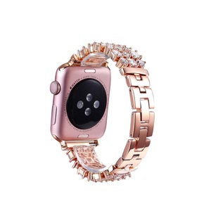 Correa de diamantes para Apple Watch, correa de metal de acero inoxidable de lujo para <span class=keywords><strong>Iwatch</strong></span> <span class=keywords><strong>ultra</strong></span> 10 9 8 7 6 5 4 3 SE, correa de reloj para mujer - Product Image 3