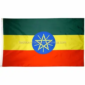 Дешевый полиэфирный Флаг Эфиопии 3*5 футов для политической вечеринки на открытом воздухе