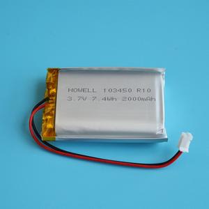 HWE isi ulang 3.7v 1800mah 2000mah Lithium polimer Li-ion prismatis 103450 paket baterai Lipo" - Product Image 2