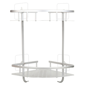 Support d'angle de salle de bain en <span class=keywords><strong>aluminium</strong></span> à deux niveaux Offre Spéciale étagères pour le rangement de la <span class=keywords><strong>cuisine</strong></span> Caddy de douche au fini brossé - Product Image 1