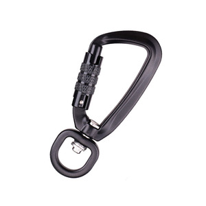 Matt Black Aluminum Screw Lock Swivel Carabiner