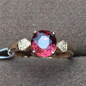 SGARIT-Anillo de boda de turmalina rosa de 1,55 quilates, joyería de oro de 18k, Gema natural ovalada, joyería personalizada - Product Image 2