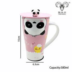 Artículos Baratos para Vender, Taza de Cerámica con Nariz de Animal en 3D, con Tapa de Silicona y Asa Grande - Product Image 4